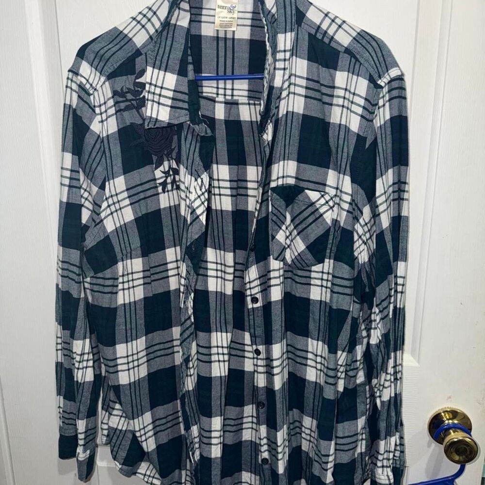 Unbranded Women's Blue and Grey Shirt